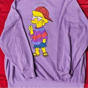 The Simpsons Lisa Purple Sweatshirt‎ Size XXL Oversized, Large Fit Vintage Style